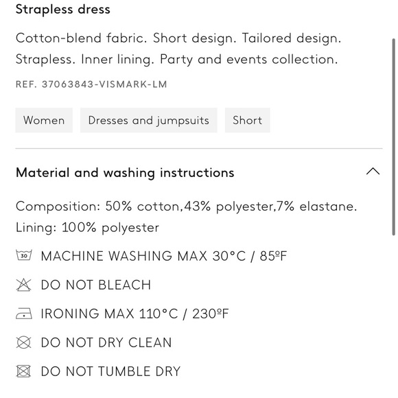 Mango Strapless Dress Size 4 - Picture 5 of 5